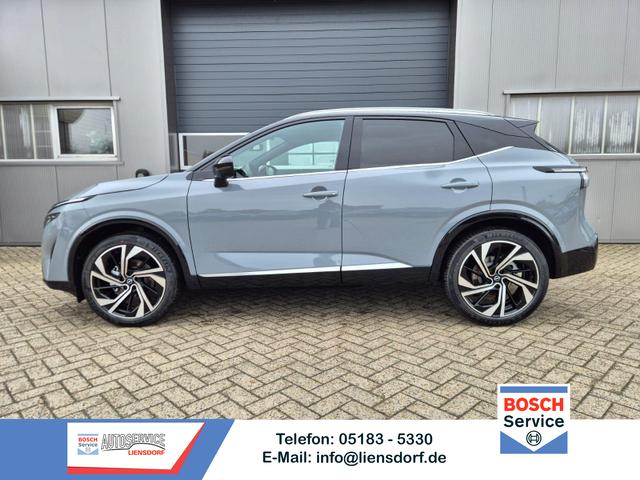 Nissan Qashqai - 1.3 DIG-T MHEV 158 PS X-Tronic Tekna Premium Paket 20"LM Teil-Leder PanoGlasdach Klimaautomatik Sitzheizung Lenkradheizung Navi Head-Up Display elektr. Heckklappe ACC PDC v+h 360&deg;Kamera DAB Bluetooth Touchscreen Apple CarPlay Android Auto