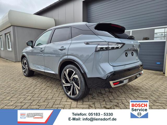 Nissan Qashqai - 1.3 DIG-T MHEV 158 PS X-Tronic Tekna Premium Paket 20"LM Teil-Leder PanoGlasdach Klimaautomatik Sitzheizung Lenkradheizung Navi Head-Up Display elektr. Heckklappe ACC PDC v+h 360&deg;Kamera DAB Bluetooth Touchscreen Apple CarPlay Android Auto