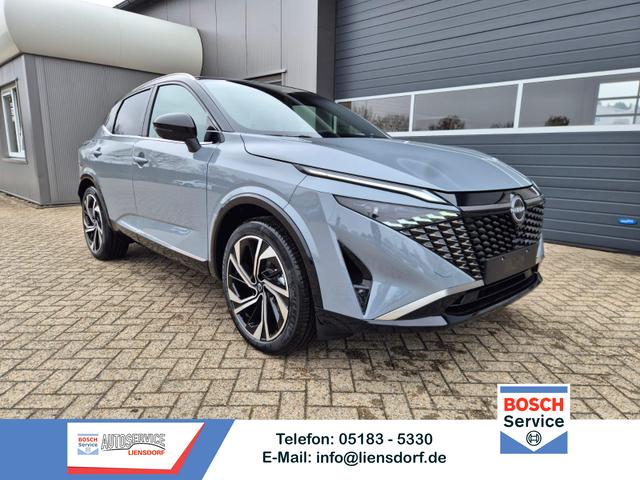 Nissan Qashqai - 1.3 DIG-T MHEV 158 PS X-Tronic Tekna Premium Paket 20"LM Teil-Leder PanoGlasdach Klimaautomatik Sitzheizung Lenkradheizung Navi Head-Up Display elektr. Heckklappe ACC PDC v+h 360&deg;Kamera DAB Bluetooth Touchscreen Apple CarPlay Android Auto
