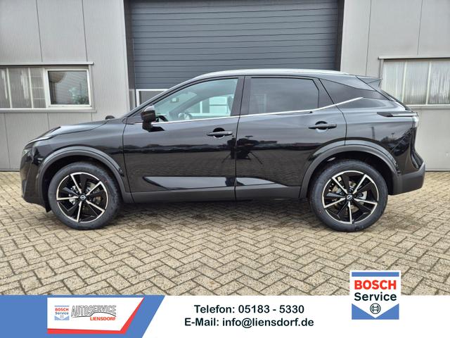 Nissan Qashqai - 1.3 DIG-T MHEV 158 PS X-Tronic Tekna Voll-Leder Klimaautomatik PanoGlasdach Sitzheizung Lenkradheizung Navi Head-Up Display elektr. Heckklappe ACC PDC v+h 360&deg;Kamera DAB Bluetooth Touchscreen Apple CarPlay Android Auto 19"LM