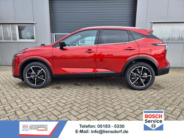 Nissan Qashqai - 1.3 DIG-T MHEV 158 PS X-Tronic Tekna Voll-Leder Klimaautomatik PanoGlasdach Sitzheizung Lenkradheizung Navi Head-Up Display elektr. Heckklappe ACC PDC v+h 360&deg;Kamera DAB Bluetooth Touchscreen Apple CarPlay Android Auto 19"LM