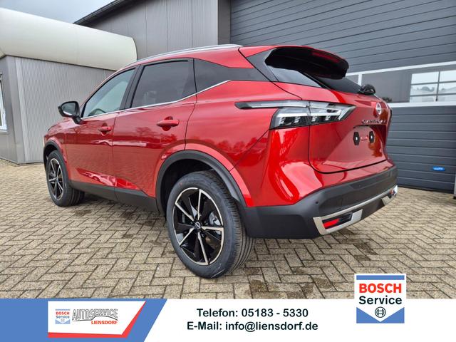 Nissan Qashqai - 1.3 DIG-T MHEV 158 PS X-Tronic Tekna Voll-Leder Klimaautomatik PanoGlasdach Sitzheizung Lenkradheizung Navi Head-Up Display elektr. Heckklappe ACC PDC v+h 360&deg;Kamera DAB Bluetooth Touchscreen Apple CarPlay Android Auto 19"LM