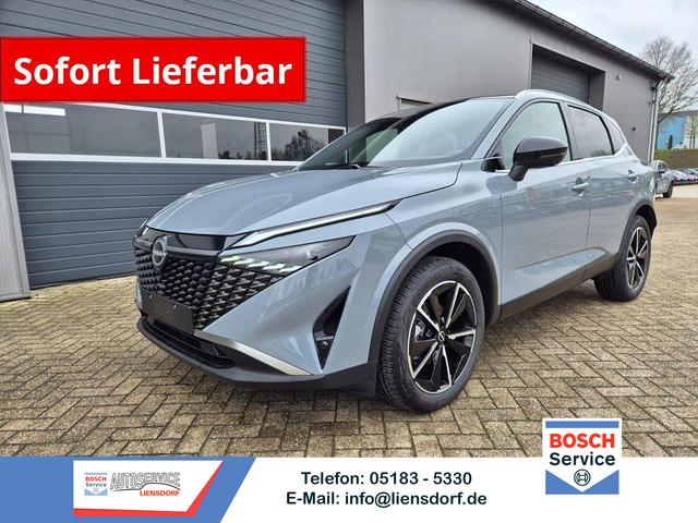 Nissan Qashqai - 1.3 DIG-T MHEV 158 PS X-Tronic Tekna Voll-Leder Klimaautomatik PanoGlasdach Sitzheizung Lenkradheizung Navi Head-Up Display elektr. Heckklappe ACC PDC v+h 360&deg;Kamera DAB Bluetooth Touchscreen Apple CarPlay Android Auto 19"LM