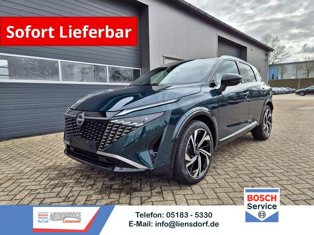 Nissan Qashqai - 1.3 DIG-T MHEV 158 PS X-Tronic Tekna Premium Paket 20"LM Teil-Leder PanoGlasdach Klimaautomatik Sitzheizung Lenkradheizung Navi Head-Up Display elektr. Heckklappe ACC PDC v+h 360&deg;Kamera DAB Bluetooth Touchscreen Apple CarPlay Android Auto