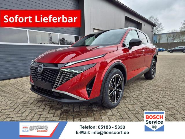 Nissan Qashqai - 1.3 DIG-T MHEV 158 PS X-Tronic Tekna Voll-Leder Klimaautomatik PanoGlasdach Sitzheizung Lenkradheizung Navi Head-Up Display elektr. Heckklappe ACC PDC v+h 360&deg;Kamera DAB Bluetooth Touchscreen Apple CarPlay Android Auto 19"LM