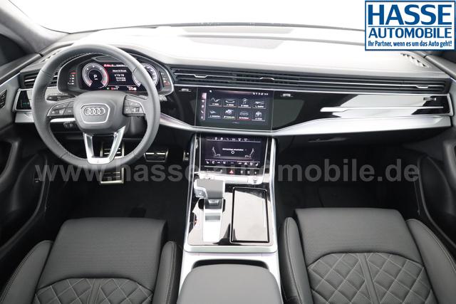 Audi Q8 50 TDI quattro qu S-LINE, Standheizung, HuD, Luft, Pano, B&O, 23-Zoll, AHK, Leder, AreaView, Optik schwarz 