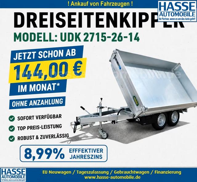 Unsinn Dreiseitenkipper Udk 2715-26-14 Doppelachser 
