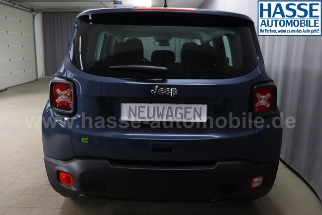 Jeep Renegade 1.5 T4 DCT7 e-Hybrid Longitude 1469 96 kW435 Blue Shade 015 Stoff Schwarz "61P Blue Shade Metallic Business-Paket Longitude: Uconnect Smartouch 8.4 mit 8,4""-Touchscreen, Navigationssystem, Bluetooth, AUX-IN-und USB sowie DAB, Apple CarPlay&Android Auto und LIVE Services, Fahrersitz mit elektr. Lordosenstütze 2-fach verstellbar"