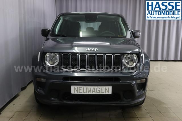 Jeep Renegade 1.5 T4 DCT7 e-Hybrid Longitude 1469 96 kW679 Graphite Grau 015 Stoff Schwarz "5DT Graphite Grau Business-Paket Longitude: Uconnect Smartouch 8.4 mit 8,4""-Touchscreen, Navigationssystem, Bluetooth, AUX-IN-und USB sowie DAB, Apple CarPlay&Android Auto und LIVE Services, Fahrersitz mit elektr. Lordosenst&uuml;tze 2-fach verstellbar"