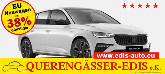Skoda Scala - Monte Carlo 1.0 TSI 115PS DSG, MOON-WHITE MET, Panoramadach, 17"Alu, Climatronic, MATRIX-LED, Kessy, Verlängerte Heckscheibe, SunSet, Parksensoren vorn/hinten, Rückfahrkamera, Tempomat, Winter-Paket, Sport-M-Lederlenkrad beheizt, Virtual Cockpit, Radio 8", SmartLin