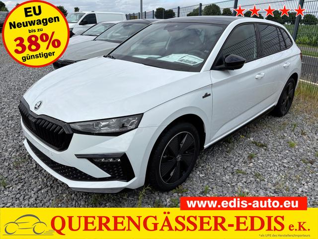 Skoda Scala - Monte Carlo 1.0 TSI 115PS DSG, MOON-WHITE MET, Panoramadach, 17"Alu, Climatronic, MATRIX-LED, Kessy, Verlängerte Heckscheibe, SunSet, Parksensoren vorn/hinten, Rückfahrkamera, Tempomat, Winter-Paket, Sport-M-Lederlenkrad beheizt, Virtual Cockpit, Radio 8", SmartLin