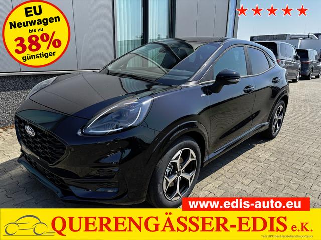 Ford Puma - ST-Line 1.0 125PS AUTOMATIK, SCHWARZ-METALLIC, 5 Jahre Garantie, Winterpaket: Sitzheizung, Beheizte Frontscheibe, 17" Alufelgen, Klimaautomatik, NAVIGATION 12", Parksensoren hinten, R&uuml;ckfahrkamera, Voll-LED-Scheinwerfer, Tempomat