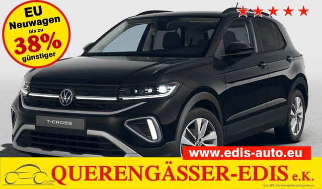 Volkswagen T-Cross - LIFE 1.5 TSI 150PS DSG/AUTOMATIK, Deep-Black-Metallic, Parksensoren v/h, Rückfahrkamera, Privacy-Glas, Sitzheizung, Climatronic, IQ LIGHT MATRIX-LED, Radio Ready2Discover+App-Connect, 17" Alu, KEYLESS, Lendenwirbelstütze, M-Lederlenkrad, Dachreling