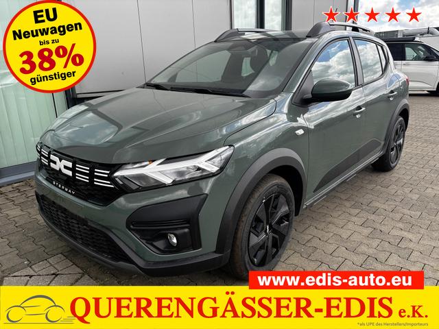 Dacia Sandero Stepway - Expression 1.0 ECO-G100 LPG-GASANLAGE/BENZIN, Safari-Grün Metallic, MEDIA NAVIGATION 8", Klimaanlage, Parksensoren hinten, Tempomat, Dachreling, Lederlenkrad, 4x elektr. Fensterheber, Armlehne, Spiegel einstell-/beheizbar, ZV mit Fernbedienung