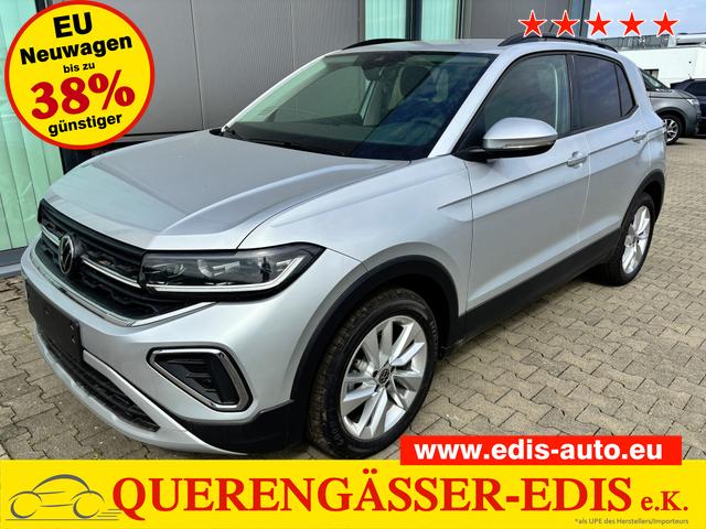 Volkswagen T-Cross - LIFE 1.0 TSI 115PS DSG/AUTOMATIK, Silber-Metallic, Parksensoren v/h, Rückfahrkamera, Privacy-Glas, Sitzheizung, Climatronic, IQ LIGHT MATRIX-LED, Radio Ready2Discover+Wireless App-Connect, 17" Alu, KEYLESS, M-Lederlenkrad, Dachreling