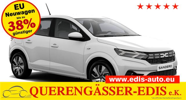 Dacia Sandero - Expression 1.0 ECO-G 100 BENZIN/LPG-GASANLAGE, Weiß, Klimaanlage, Parksensoren hinten, Nebelscheinwerfer, Tempomat, Radio 8" + Smartphone-Integration, Lederlenkrad, Armlehne, Außenspiegel elektr. einstell-/beheizbar, Zentralverriegelung mit Fernbedienung