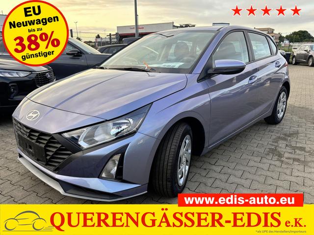 Hyundai i20 - Comfort 1.2i 79PS, META-BLUE METALLIC, 5 Jahre Garantie, NAVIGATION 10,25", Klima, Parksensoren hinten, Rückfahrkamera, Alarm, Lederlenkrad, Tempomat, Armlehne vorne, Reserverad, 4x elektr. Fensterheber, Fernlicht-Assistent