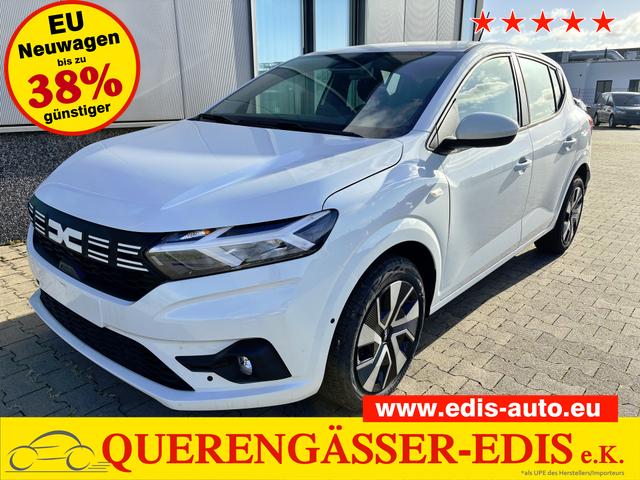 Dacia Sandero - Expression 1.0 ECO-G 100 BENZIN/LPG-GASANLAGE, Weiß, Klimaanlage, Parksensoren hinten, Nebelscheinwerfer, Tempomat, Radio 8" + Smartphone-Integration, Lederlenkrad, Armlehne, Außenspiegel elektr. einstell-/beheizbar, Zentralverriegelung mit Fernbedienung