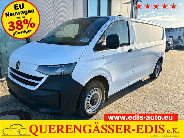 Volkswagen T7 Kastenwagen - Basis 2.0 TDI 170PS AUTOMATIK LANG, Weiß, HECKFLÜGELTÜREN, 2-Zonen-Klimautomatik, M-Lederlenkrad, Anhängerkupplung, Parksensoren vorn/hinten, Rückfahrkamera, Frontscheibe beheizbar, Ganzjahresreifen, Sitzpaket 46 (inkl. Sitzheizung), Reserverad, 70l Tank