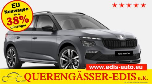 Skoda Kamiq - Monte Carlo 1.0 TSI 115PS DSG, GRAU-MET/Dach schwarz, 18" ALU, AHK-VORBEREITUNG, Panoramadach, Matrix-LED, Parksensoren v/h, Kamera, Tempomat, Virtual Cockpit (8"!!), Kessy, Winter-Paket, Climatronic, Radio 8", SmartLink, NSW, Sport-M-Lederlenkrad beheizt, Dachreling