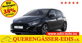 Hyundai i20 - Family 1.2i 79PS, SCHWARZ-METALLIC, 16" ALUFELGEN, 5 Jahre Garantie, WINTER-PAKET, KLIMAAUTOMATIK, Abgedunkelte Scheiben, NAVIGATION 10,25", Parksensoren hinten, Rückfahrkamera, Alarm, Lederlenkrad, Tempomat, Armlehne vorne, Reserverad