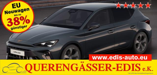 Cupra Leon Basis 1.5 TSI 150PS 6-Gang, 5 Jahre Garantie, EDGE-PAKET, WINTER-PAKET, 18" Alufelgen, Voll-LED-Scheinwerfer, 3Z-Climatronic, ACC/Tempomat, Digitales Cockpit, Full Link, Parksensoren v/h, Privacy-Glas, Multifunktions-Lederlenkrad, LED-Nebelscheinwerfer 