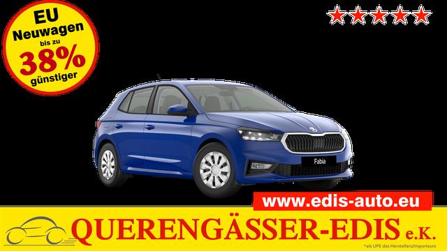 Skoda Fabia - Extra 1.0 80PS, 5 Jahre Garantie, Energy-Blau, Klimaanlage, Parksensoren hinten, Infotainment 8", Virtual Cockpit, LED-Scheinwerfer, Nebelscheinwerfer, Wireless SmartLink (Navi-Funktion &uuml;ber Smartphone), Armlehne vorn, Fu&szlig;matten