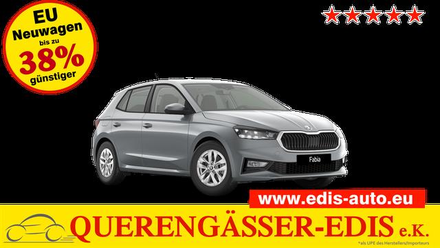 Skoda Fabia - Extra Plus 1.0 TSI 116PS, 5 Jahre Garantie, SMOKEY-SILBER METALLIC, CLIMATRONIC, BEHEIZTE FRONTSCHEIBE, SITZHEIZUNG, M-Lederlenkrad BEHEIZT, 15" ALU, Parksensoren hinten, R&uuml;ckfahrkamera, Infotainment 8", Virtual Cockpit, Tempomat, NSW, Wireless SmartLink