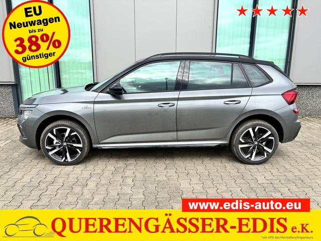 Skoda Kamiq - Monte Carlo 1.0 TSI 115PS DSG, GRAU-MET/Dach schwarz, 18" ALU, AHK-VORBEREITUNG, Panoramadach, Matrix-LED, Parksensoren v/h, Kamera, Tempomat, Virtual Cockpit (8"!!), Kessy, Winter-Paket, Climatronic, Radio 8", SmartLink, NSW, Sport-M-Lederlenkrad beheizt, Dachreling