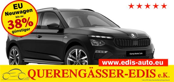 Skoda Kamiq - Monte Carlo 1.5 TSI 150PS DSG, 5J GARANTIE, Schwarz-Perleffekt, 18" ALU, AHK SCHWENKBAR, Panoramadach, Matrix-LED, Parksensoren v/h, Kamera, Tempomat, Virtual Cockpit (8"!!), Kessy, Winter-Paket, Climatronic, Radio 8", SmartLink, NSW, Sport-M-Lederlenkrad beheizt