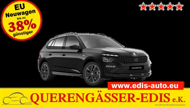 Skoda Kamiq - Monte Carlo 1.5 TSI 150PS DSG (AUTOMATIK), Schwarz-Met, PANORAMDACH, MATRIX-LED, SITZHEIZUNG, Sport-M-Lederlenkrad beheizt, SunSet, 2Z-Climatronic, Parksensoren vorn/hinten, R&uuml;ckfahrkamera, Kessy, Radio 8,25"+SmartLink, Virtual Cockpit, 17" Alu, Tempomat
