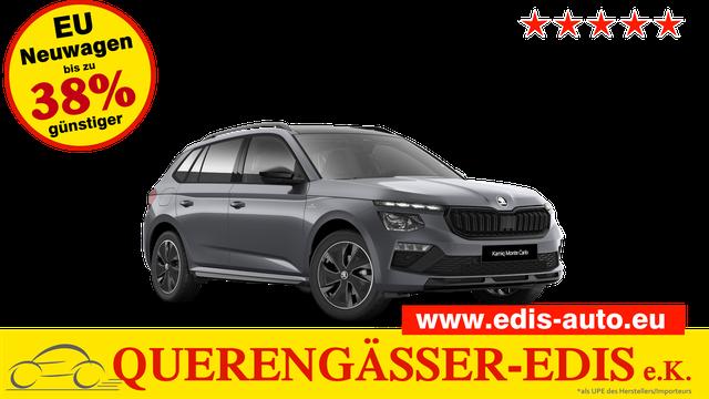 Skoda Kamiq - Monte Carlo 1.5 TSI 150PS DSG (AUTOMATIK), Grau-Met, PANORAMDACH, MATRIX-LED, SITZHEIZUNG, Sport-M-Lederlenkrad beheizt, SunSet, 2Z-Climatronic, Parksensoren vorn/hinten, R&uuml;ckfahrkamera, Kessy, Radio 8,25"+SmartLink, Virtual Cockpit, 17" Alu, Tempomat