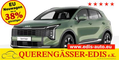 Kia Sportage - Silver 1.6 T-GDI 150PS AUTOMATIK, Experience-Green METALLIC, 2-Zonen-Klimaautomatik, Navigation 12,3", Parksensoren vorn/hinten, R&uuml;ckfahrkamera, 17" Alufelgen, Winterpaket/Sitzheizung vorne, Beheiztes Lederlenkrad, ACC Tempomat, Alarm, Dachreling Chrom