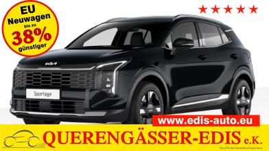 Kia Sportage - Silver 1.6 T-GDI 150PS AUTOMATIK, Black-Pearl METALLIC, 2-Zonen-Klimaautomatik, Navigation 12,3", Parksensoren vorn/hinten, R&uuml;ckfahrkamera, 17" Alufelgen, Winterpaket/Sitzheizung vorne, Beheiztes Lederlenkrad, ACC Tempomat, Alarm, Dachreling Chrom