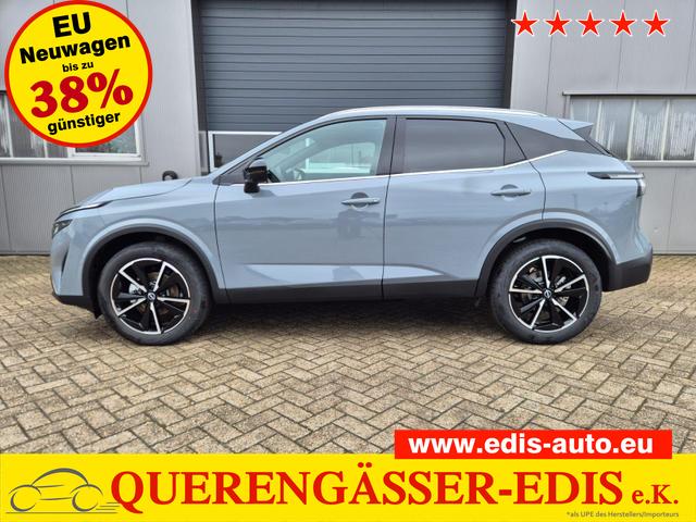 Nissan Qashqai - 1.3 DIG-T MHEV 158 PS X-Tronic Tekna Voll-Leder Klimaautomatik PanoGlasdach Sitzheizung Lenkradheizung Navi Head-Up Display elektr. Heckklappe ACC PDC v+h 360&deg;Kamera DAB Bluetooth Touchscreen Apple CarPlay Android Auto 19"LM