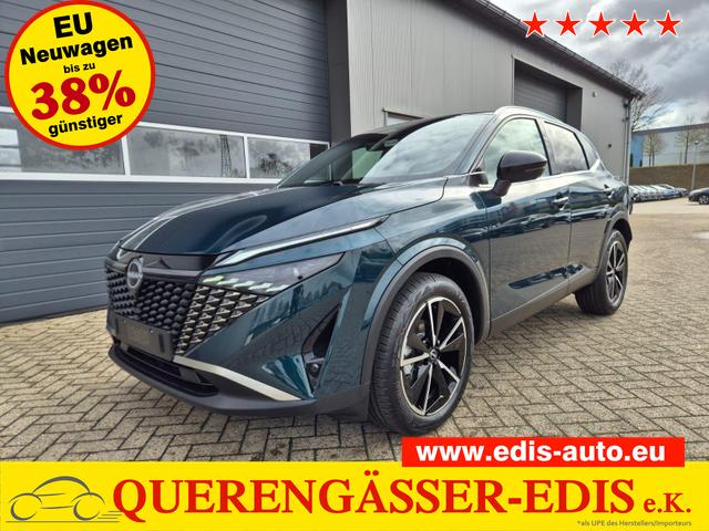 Nissan Qashqai 1.3 DIG-T MHEV 158 PS X-Tronic Tekna Voll-Leder Klimaautomatik PanoGlasdach Sitzheizung Lenkradheizung Navi Head-Up Display elektr. Heckklappe ACC PDC v+h 360&deg;Kamera DAB Bluetooth Touchscreen Apple CarPlay Android Auto 19"LM 