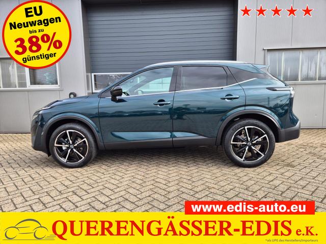 Nissan Qashqai - 1.3 DIG-T MHEV 158 PS X-Tronic Tekna Voll-Leder Klimaautomatik PanoGlasdach Sitzheizung Lenkradheizung Navi Head-Up Display elektr. Heckklappe ACC PDC v+h 360&deg;Kamera DAB Bluetooth Touchscreen Apple CarPlay Android Auto 19"LM