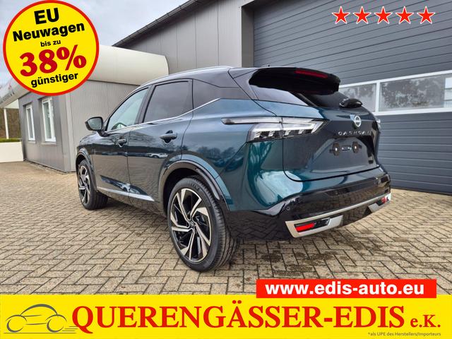 Nissan Qashqai - 1.3 DIG-T MHEV 158 PS X-Tronic Tekna Premium Paket 20"LM Teil-Leder PanoGlasdach Klimaautomatik Sitzheizung Lenkradheizung Navi Head-Up Display elektr. Heckklappe ACC PDC v+h 360&deg;Kamera DAB Bluetooth Touchscreen Apple CarPlay Android Auto
