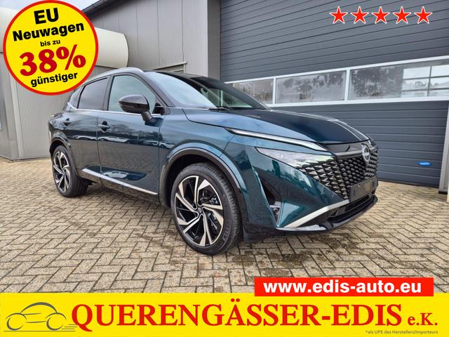 Nissan Qashqai - 1.3 DIG-T MHEV 158 PS X-Tronic Tekna Premium Paket 20"LM Teil-Leder PanoGlasdach Klimaautomatik Sitzheizung Lenkradheizung Navi Head-Up Display elektr. Heckklappe ACC PDC v+h 360&deg;Kamera DAB Bluetooth Touchscreen Apple CarPlay Android Auto