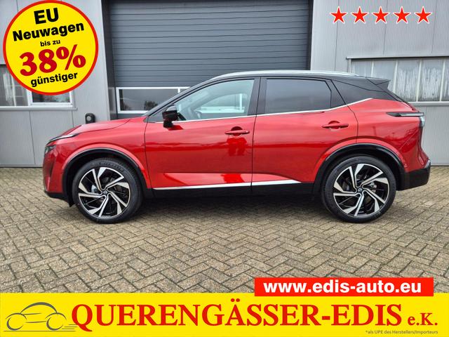 Nissan Qashqai 1.3 DIG-T MHEV 158 PS X-Tronic Tekna Premium Paket 20"LM Teil-Leder PanoGlasdach Klimaautomatik Sitzheizung Lenkradheizung Navi Head-Up Display elektr. Heckklappe ACC PDC v+h 360&deg;Kamera DAB Bluetooth Touchscreen Apple CarPlay Android Auto 