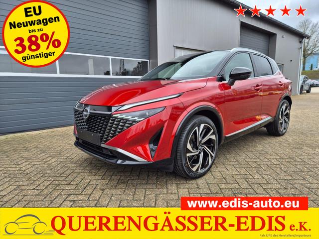 Nissan Qashqai 1.3 DIG-T MHEV 158 PS X-Tronic Tekna Premium Paket 20"LM Teil-Leder PanoGlasdach Klimaautomatik Sitzheizung Lenkradheizung Navi Head-Up Display elektr. Heckklappe ACC PDC v+h 360&deg;Kamera DAB Bluetooth Touchscreen Apple CarPlay Android Auto 