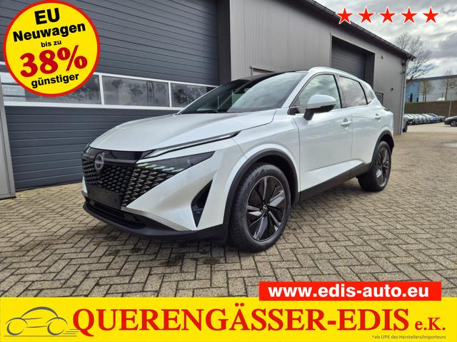 Nissan Qashqai 1.3 DIG-T MHEV 140PS Tekna Voll-Leder Klimaautomatik PanoGlasdach Sitzheizung Lenkradheizung Navi Head-Up Display elektr. Heckklappe ACC PDC v+h 360&deg;Kamera DAB Bluetooth Touchscreen Apple CarPlay Android Auto 19"LM 