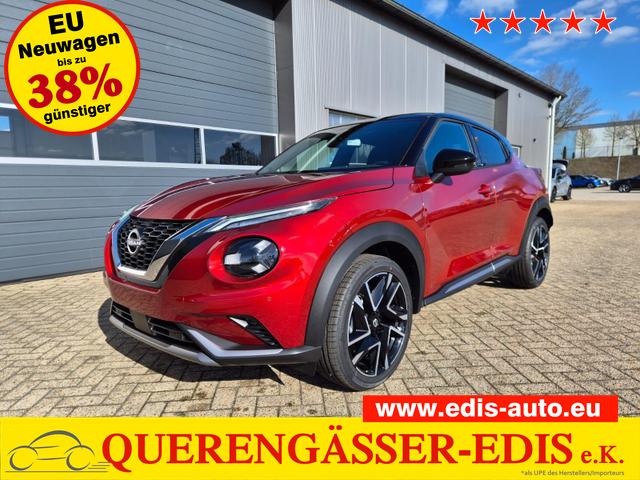 Nissan Juke 1.0 DIG-T 114PS N-Design Automatik Teil-Leder Klimaautomatik Sitzheizung Lenkradheizung PDC v+h R&uuml;ckf.Kamera Navi 19"LM Bluetooth Touchscreen Apple CarPlay Android Auto 