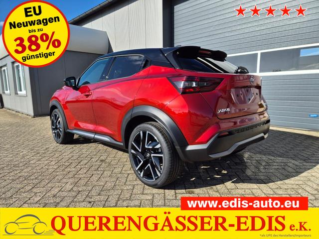 Nissan Juke - 1.0 DIG-T 114PS N-Design Automatik Teil-Leder Klimaautomatik Sitzheizung Lenkradheizung PDC v+h R&uuml;ckf.Kamera Navi 19"LM Bluetooth Touchscreen Apple CarPlay Android Auto
