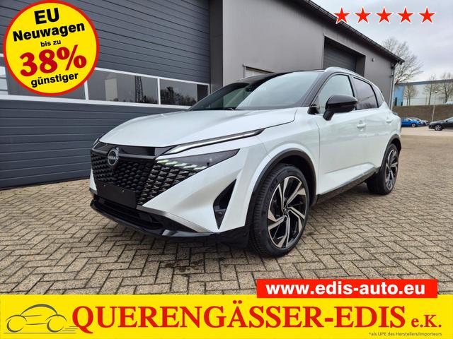 Nissan Qashqai - 1.3 DIG-T MHEV 158 PS X-Tronic Tekna Premium Paket 20"LM Teil-Leder PanoGlasdach Klimaautomatik Sitzheizung Lenkradheizung Navi Head-Up Display elektr. Heckklappe ACC PDC v+h 360&deg;Kamera DAB Bluetooth Touchscreen Apple CarPlay Android Auto