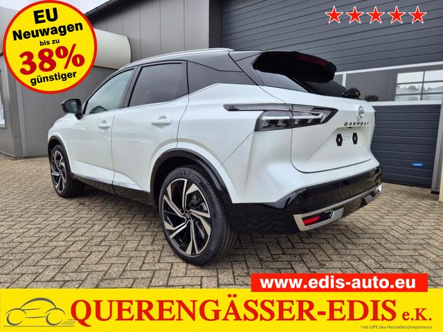 Nissan Qashqai - 1.3 DIG-T MHEV 158 PS X-Tronic Tekna Premium Paket 20"LM Teil-Leder PanoGlasdach Klimaautomatik Sitzheizung Lenkradheizung Navi Head-Up Display elektr. Heckklappe ACC PDC v+h 360&deg;Kamera DAB Bluetooth Touchscreen Apple CarPlay Android Auto