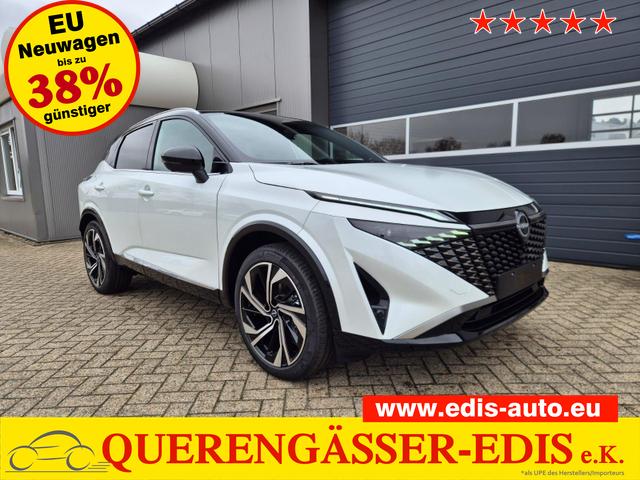 Nissan Qashqai - 1.3 DIG-T MHEV 158 PS X-Tronic Tekna Premium Paket 20"LM Teil-Leder PanoGlasdach Klimaautomatik Sitzheizung Lenkradheizung Navi Head-Up Display elektr. Heckklappe ACC PDC v+h 360&deg;Kamera DAB Bluetooth Touchscreen Apple CarPlay Android Auto