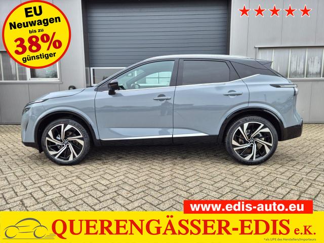 Nissan Qashqai - 1.3 DIG-T MHEV 158 PS X-Tronic Tekna Premium Paket 20"LM Teil-Leder PanoGlasdach Klimaautomatik Sitzheizung Lenkradheizung Navi Head-Up Display elektr. Heckklappe ACC PDC v+h 360&deg;Kamera DAB Bluetooth Touchscreen Apple CarPlay Android Auto