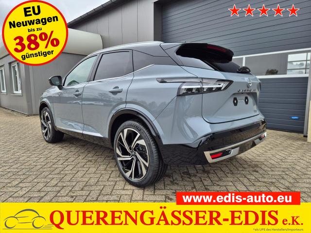 Nissan Qashqai - 1.3 DIG-T MHEV 158 PS X-Tronic Tekna Premium Paket 20"LM Teil-Leder PanoGlasdach Klimaautomatik Sitzheizung Lenkradheizung Navi Head-Up Display elektr. Heckklappe ACC PDC v+h 360&deg;Kamera DAB Bluetooth Touchscreen Apple CarPlay Android Auto
