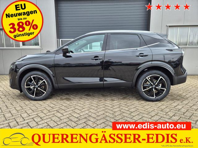 Nissan Qashqai - 1.3 DIG-T MHEV 158 PS X-Tronic Tekna Voll-Leder Klimaautomatik PanoGlasdach Sitzheizung Lenkradheizung Navi Head-Up Display elektr. Heckklappe ACC PDC v+h 360&deg;Kamera DAB Bluetooth Touchscreen Apple CarPlay Android Auto 19"LM